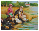 Les lavandi�res - Huile - Theate